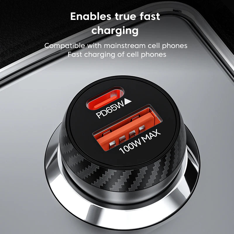 Olaf 165W PD Type C USB Car Charger Fast Charging Mini Mobile Phone Car Charger Adapter For iphone Huawei Samsung Xiaomi Tablet
