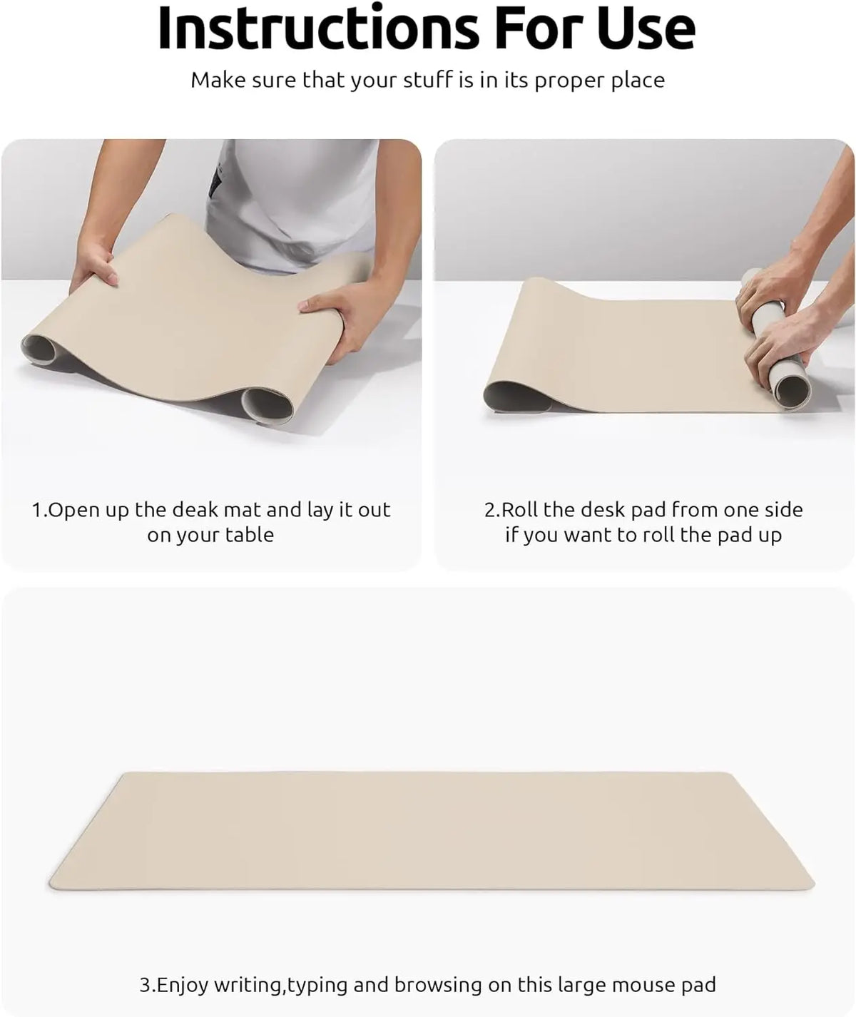 Large Mouse Pad,Office Desk Mat, Leather Desk Pad Protector, Non-Slip PU Leather Desk Blotter, Laptop Desk Pad