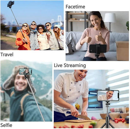 Bluetooth Selfie Stick Mobile Phone Holder Retractable Portable Multifunctional Mini Tripod With Wireless Remote Shutter