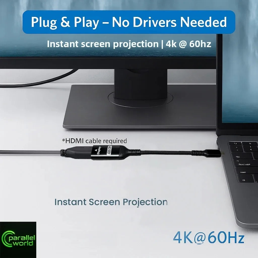 USB-C to HDMI Adapter 4K Ultra HD 60Hz, Type-C to HDTV Female Converter for MacBook Pro, iPad Pro, Galaxy S24