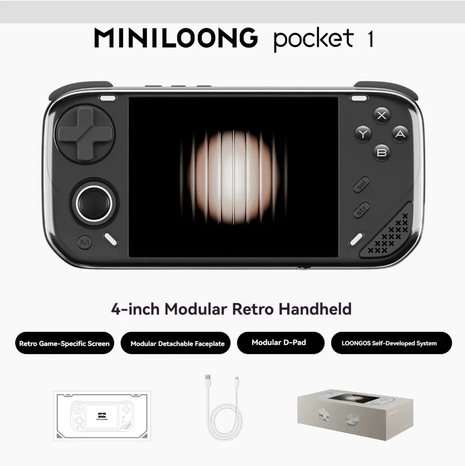 MINILOONG POCKET 1 Handheld Game Console 4''IPS Screen HD Output Open Source Systems OTA Upgrades LOONG OS Console POCKET1 gift