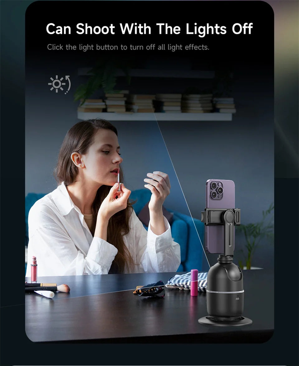 Selfie Stick Stabilizer 360° Auto Face Tracking AI Gimbal All-in-One Desktop Phone Holder Tripod for Smartphone Video Vlog Live
