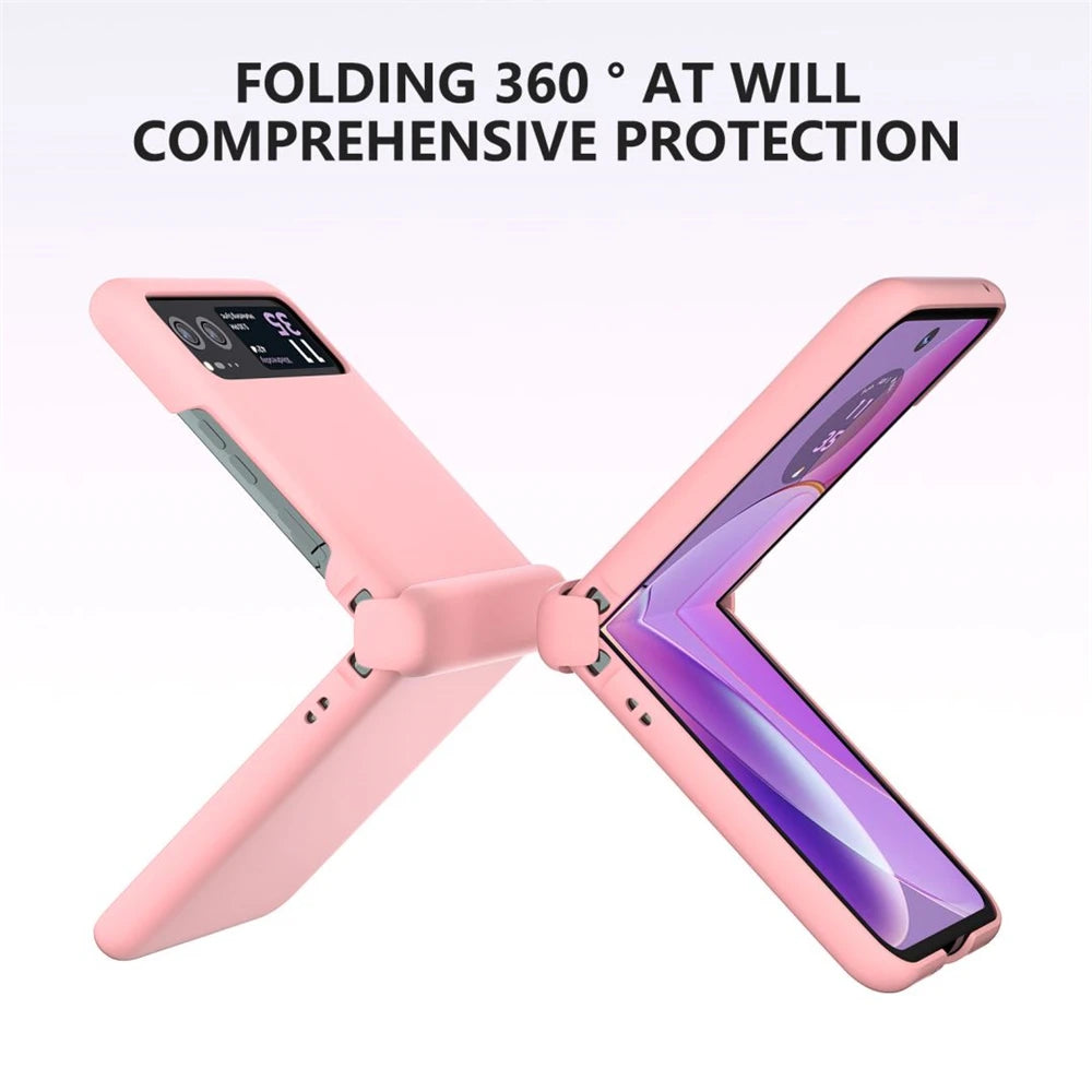 Candy Color Hinge Protective Phone Case For Motorola Razr 70 60 50 40 Ultra Skin Feel Shockproof Cover PC Bumper Shell Funda