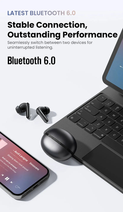 HAYLOU Flowbuds N50 ANC Bluetooth 6.0 Wireless Earphones Active Noise Cancellation 6 Mics AI Claer Call Earbuds 32H Playtime