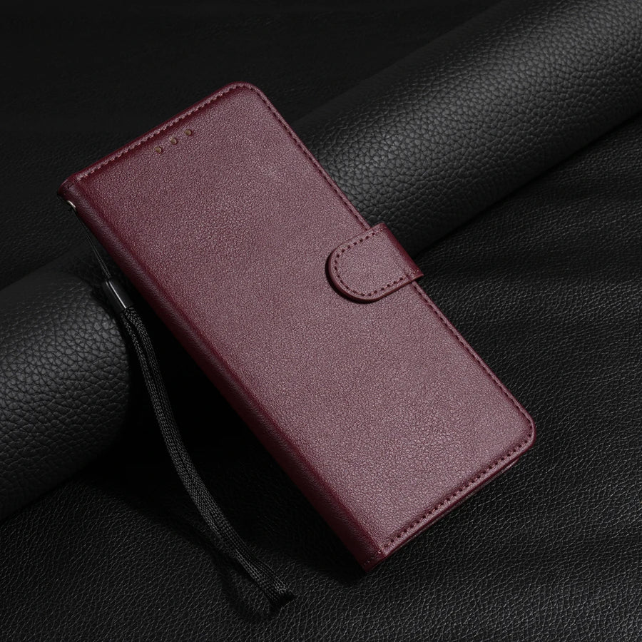 Wallet With Card Slot Magnetic Flip Leather Case For Samsung Galaxy S25 FE S24 Ultra S23 S22 S21 S20 FE S10 Plus S9 Card Bag