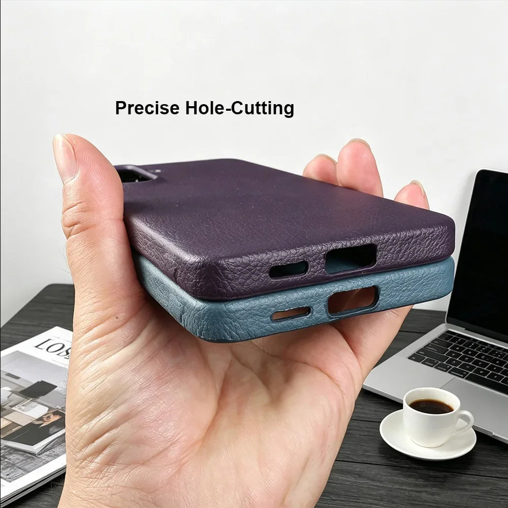 For Magsafe Case For Samsung Galaxy S26 Ultra S24 Plus S25 Edge S23 S21 S20 FE Note 20 S22 Ultra Phone Case Leather Back Cover