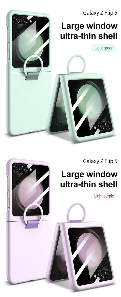 Hot Skin Feel Glass Case for Samsung Galaxy Z Flip 7 FE 6 5 5G Fold Business Fashion Cover Anti-knock Cases for Flip5 Flip6