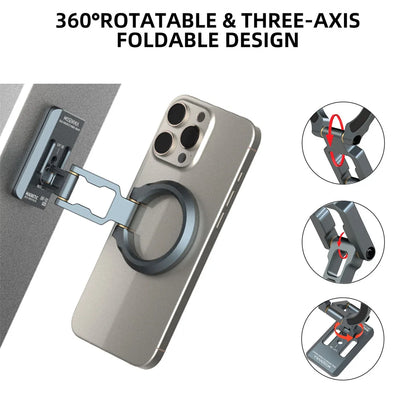 Dual Magnetic Phone Holder Desk Magnet Tripod Phone Mount 1/4'' & ARCA-Swiss Gym Mount for for iPhone Android Car/Airplane Stand