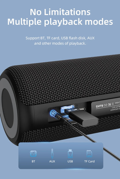 ZEALOT-S51 Powerful Bluetooth Speaker Bass Wireless Speakers Subwoofer Waterproof Sound Box Support TF, TWS, USB Flash Drive