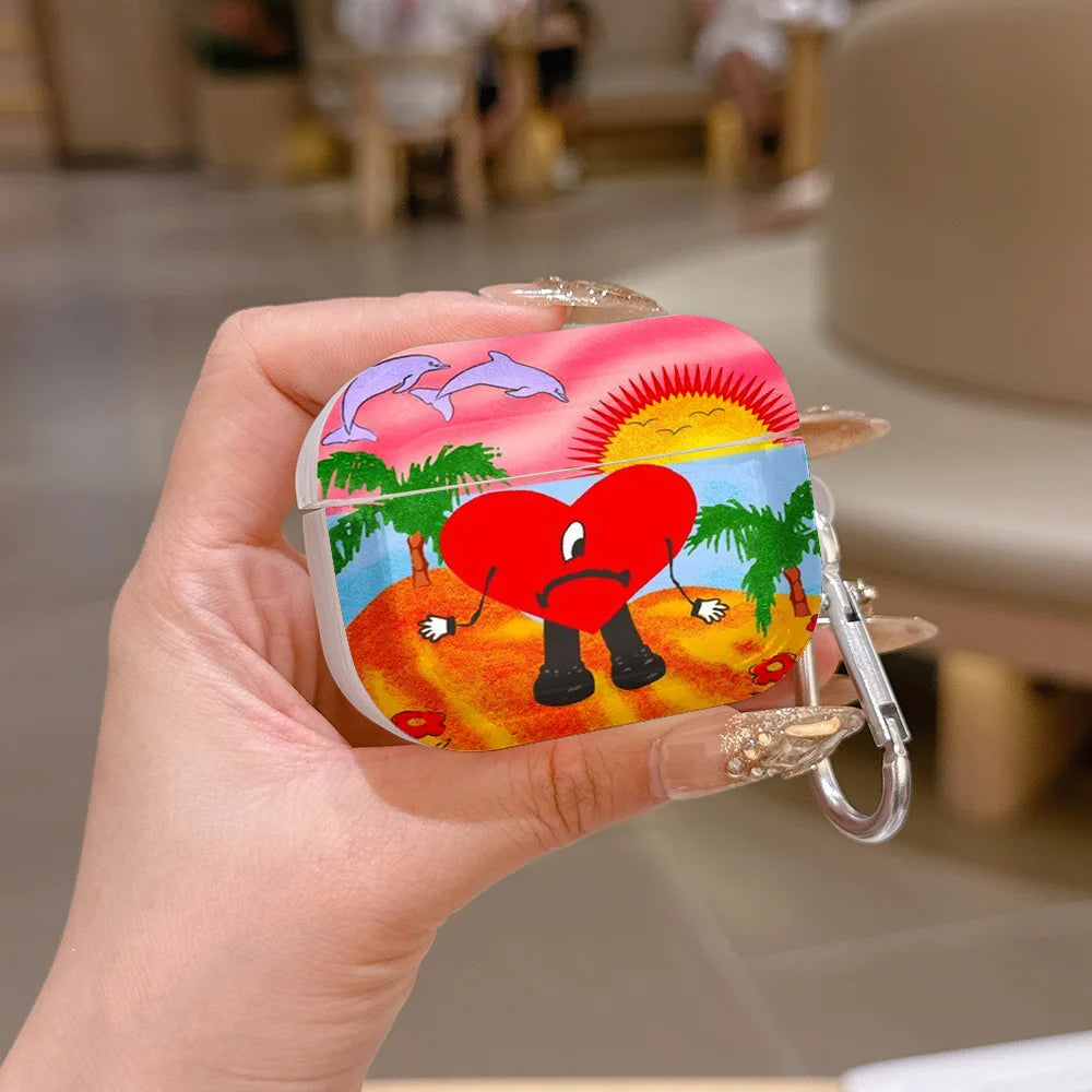 Singer B-Bad B-Bunny Translucent Silicone Case for Airpods 4 3 Pro 2 1 Wireless earphone Headphone Pro2 Protective Covers