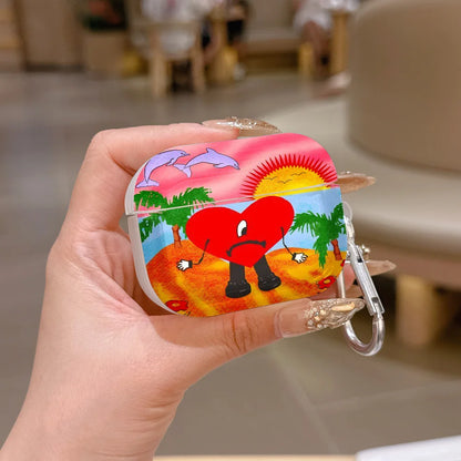 Singer B-Bad B-Bunny Translucent Silicone Case for Airpods 4 3 Pro 2 1 Wireless earphone Headphone Pro2 Protective Covers