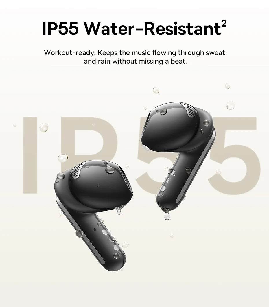 Baseus Bowie MS1 -55dB Adaptive ANC Earbuds Semi-In-Ear Wireless Bluetooth 6.0 Earphones Stable Fit Ear Hi-Res Audio Headphone