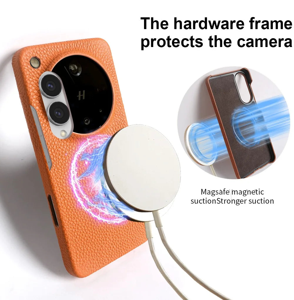 Magnetic Luxury Genuine Leather Case for OPPO Find X8 Pro X9Ultra X7 X6 X7Ultra Wireless Charging Back Coque Shockproof Fundas