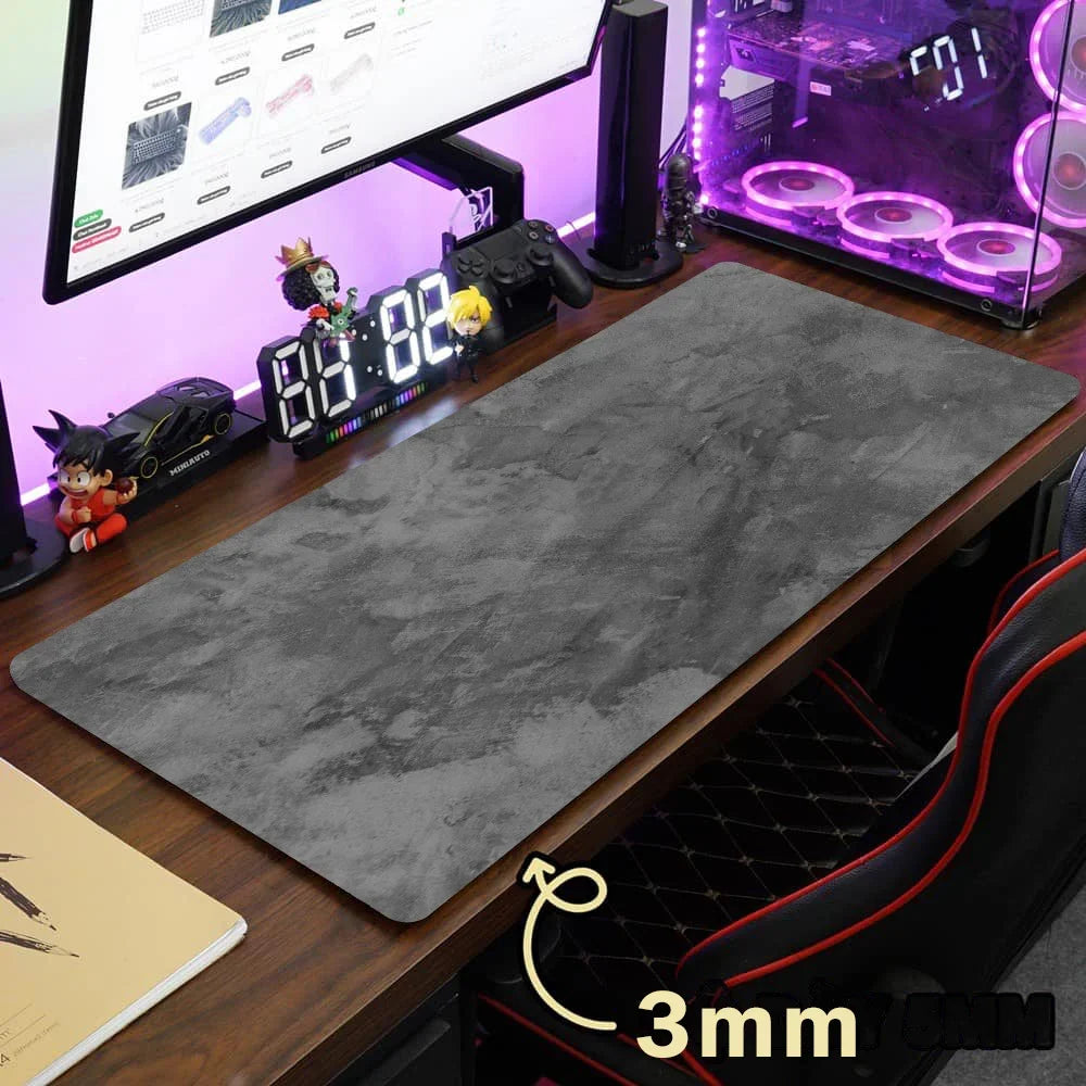 Gray Mouse Pad Large/Small Overlocked Mousepad NonSlip Desktop Keyboard Table Pad Gray Series Game Desk Mat Computer Accessories