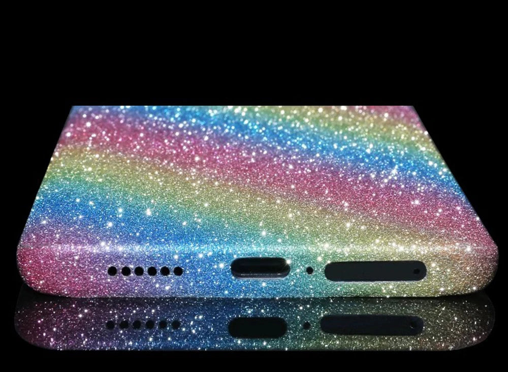 FONLYU 50PCS Bling Glitter Back Skins For iPhone Universal Decorative Rear Stickers For Screen Protector Film Cutting Machine