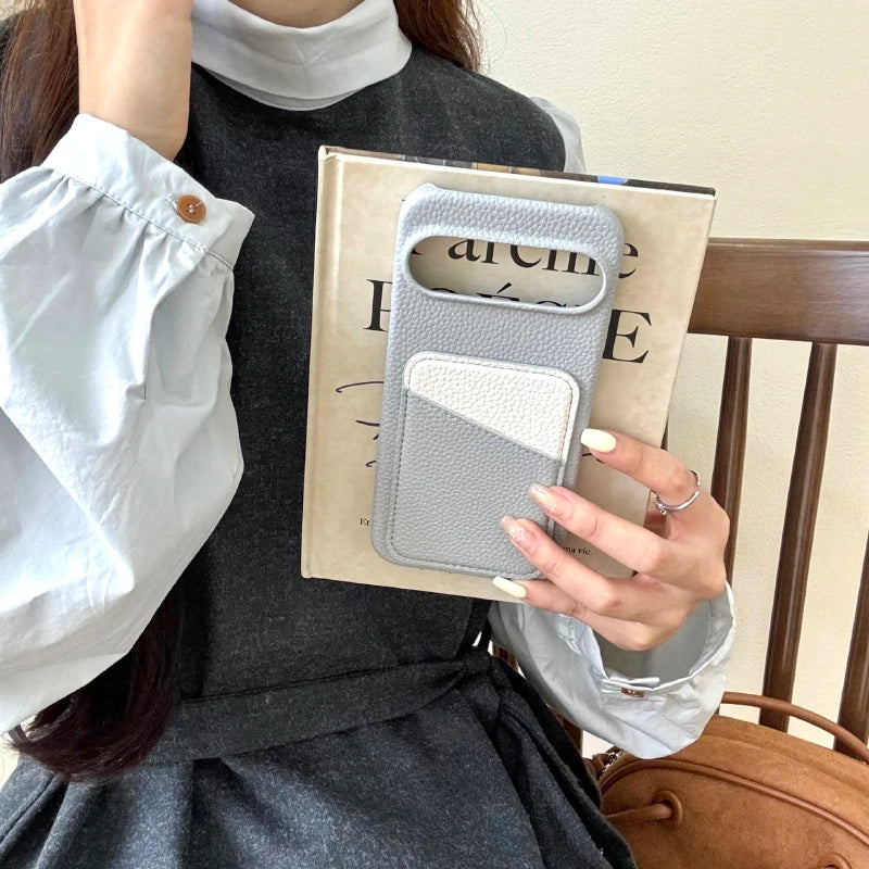New Luxury Color Collision Leather Wallet Card Slot Phone Case For Google Pixle 10 Pro XL 9A 8A 7A 6A 6 7 8 9 Pro XL Back Cover