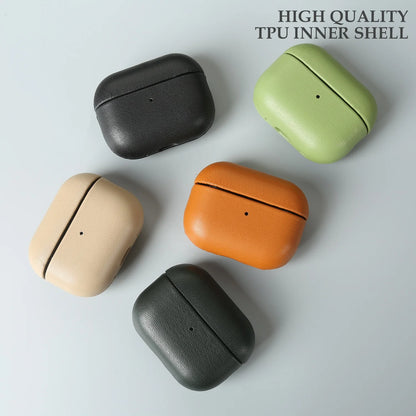 Biobased Eco-Friendly Leather Case For Airpods Pro 3 Airpods4 5 Wireless Earphone Box Headphone Bluetooth Hard Protective Cover