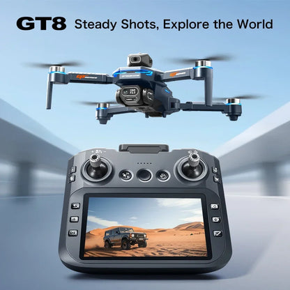 For Genuine GT8 Drone 4K Professional Dual Camera FPV GPS Brushless Motor Optical Flow Hovering Folding Quadcopter 4k 8K RC Dron