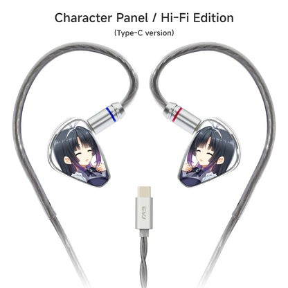 CVJ KIRA HiFi IEM In-Ear Earphones Wired Detachable Cable 3.5mm Type-C 4.4mm Balanced Earbuds For Music Gaming Anime Design