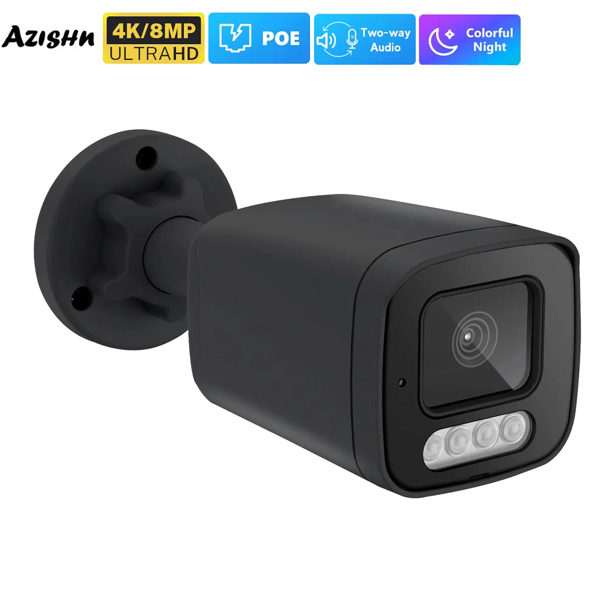 Ultra HD 4K 8MP POE IP Camera Two Way Audio Full Color Night Vision Outdoor Metal 5MP 4MP Bullet CCTV Home Security Camera