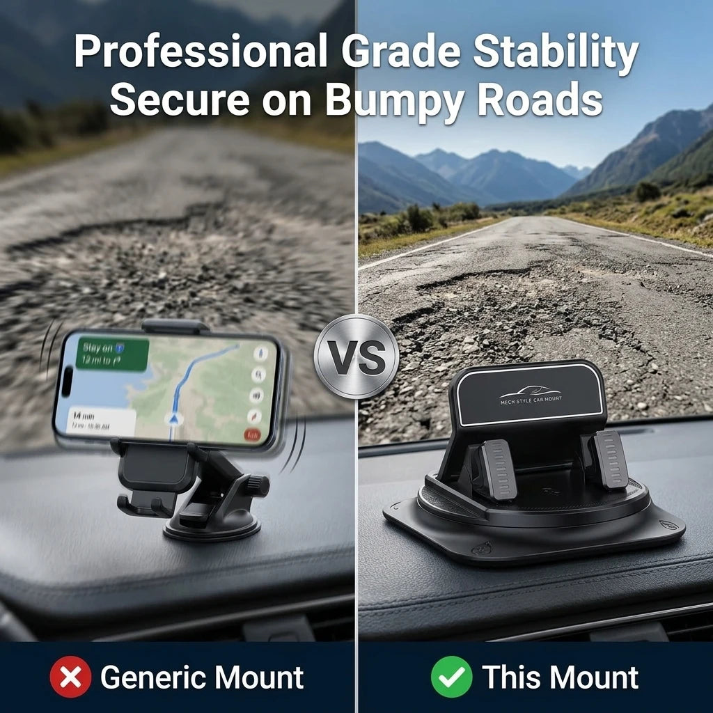 Car Dashboard Phone Holder Anti Slip Silicone Pad 360 Degree Rotation Head Up GPS Navigation Bracket Auto Accessories