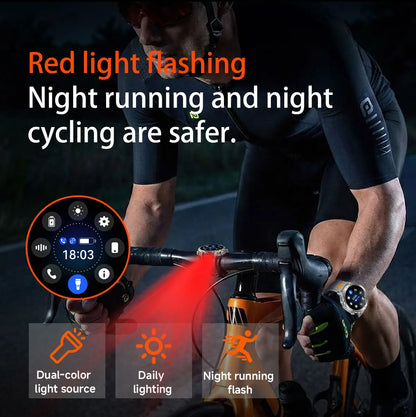 New 1400mAh Big Battery Smart Watch Men Outdoor GPS Flashlight IP68 Waterproof Bluetooth Call AMOLED Military Sports Smartwatch