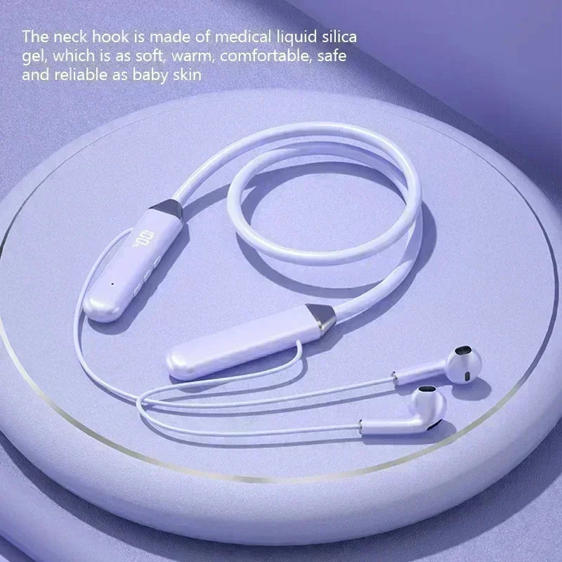 Wireless Neckband Bluetooth Earphones High Sound Quality Stereo Battery Display HD Voice Call Sports Headphones New Product 2025