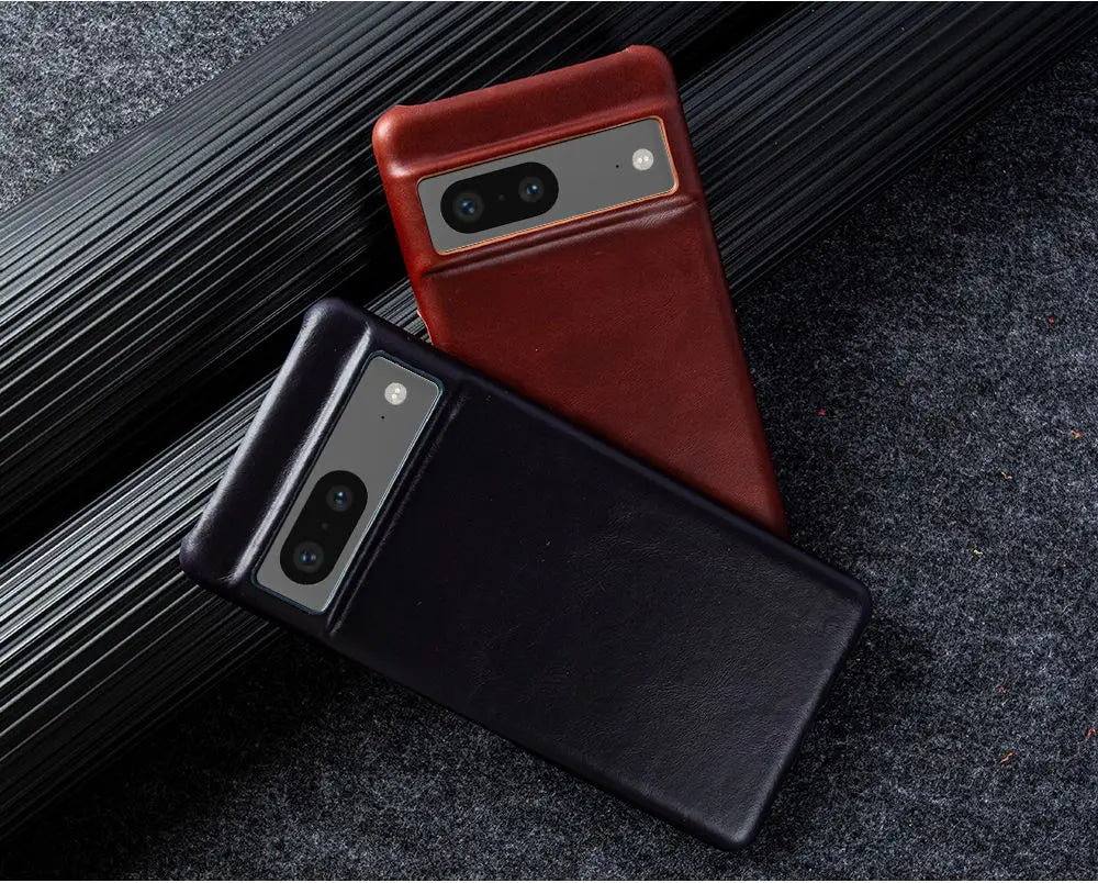 For Google Pixel 7 Case Luxury Oil Wax Genuine Leather Cover Pixel 6A 8Pro 7Pro 5A Capa Protective Etui Back Coque Carcasa Shell