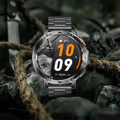 Ultra Large 1400mAh Battery Sport Smartwatch 1.7” Heart Rate Tactical Strong Flashlight 5ATM Waterproof Call Smart Watch For Men
