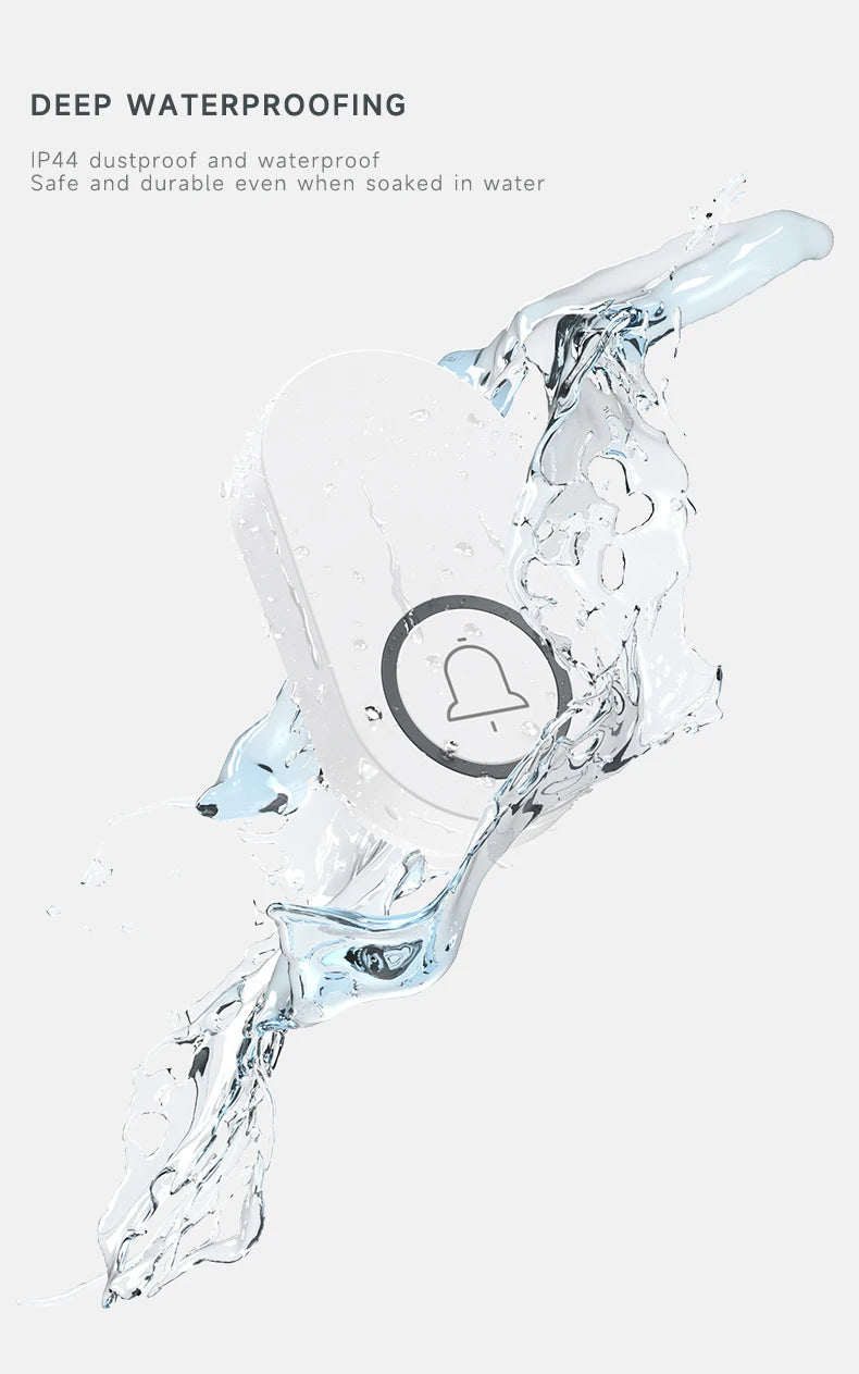 Newest Household High Volume Self Powered Wireless Doorbell US/EU/UK Plug Battery Free 60 Songs Waterproof Kinetic Door Bell