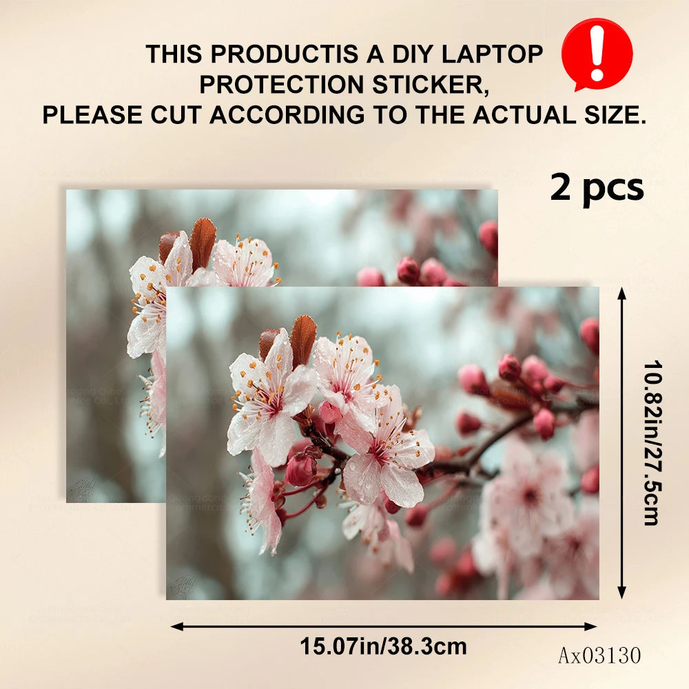 Pink Flower Laptop Stickers Self Adhesive Waterproof Anti Scratch Notebook Cover for Device Notebook MacBook Protective Skins