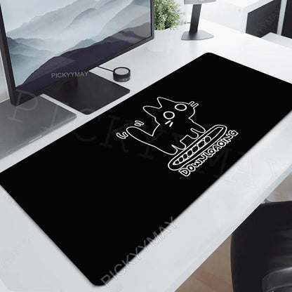 Gaming Mousepads Mousepad Black Cat Large Mouse Mat Office Desk Pads Non-Slip Rubber Gamer Mouse Pad Big Keyboard Mats