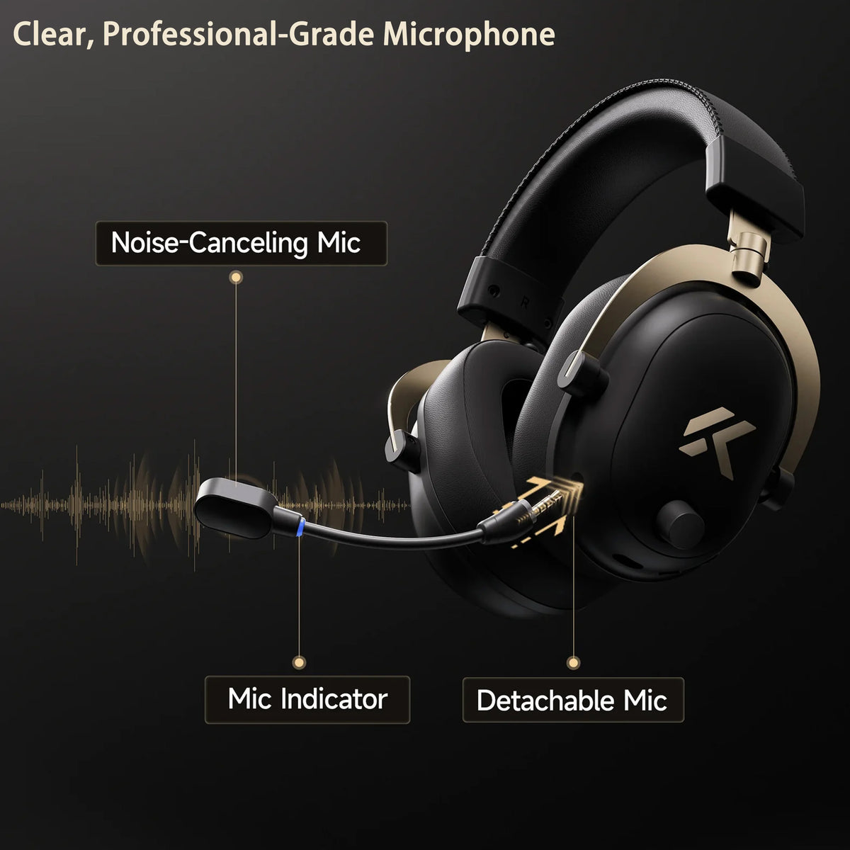 MCHOSE V9 Turbo+ E-sports Magnetic Wireless Gaming Headset 7.1 Surround Sound 90° Swivel Ear Cups Low Latency Magnetic Charging