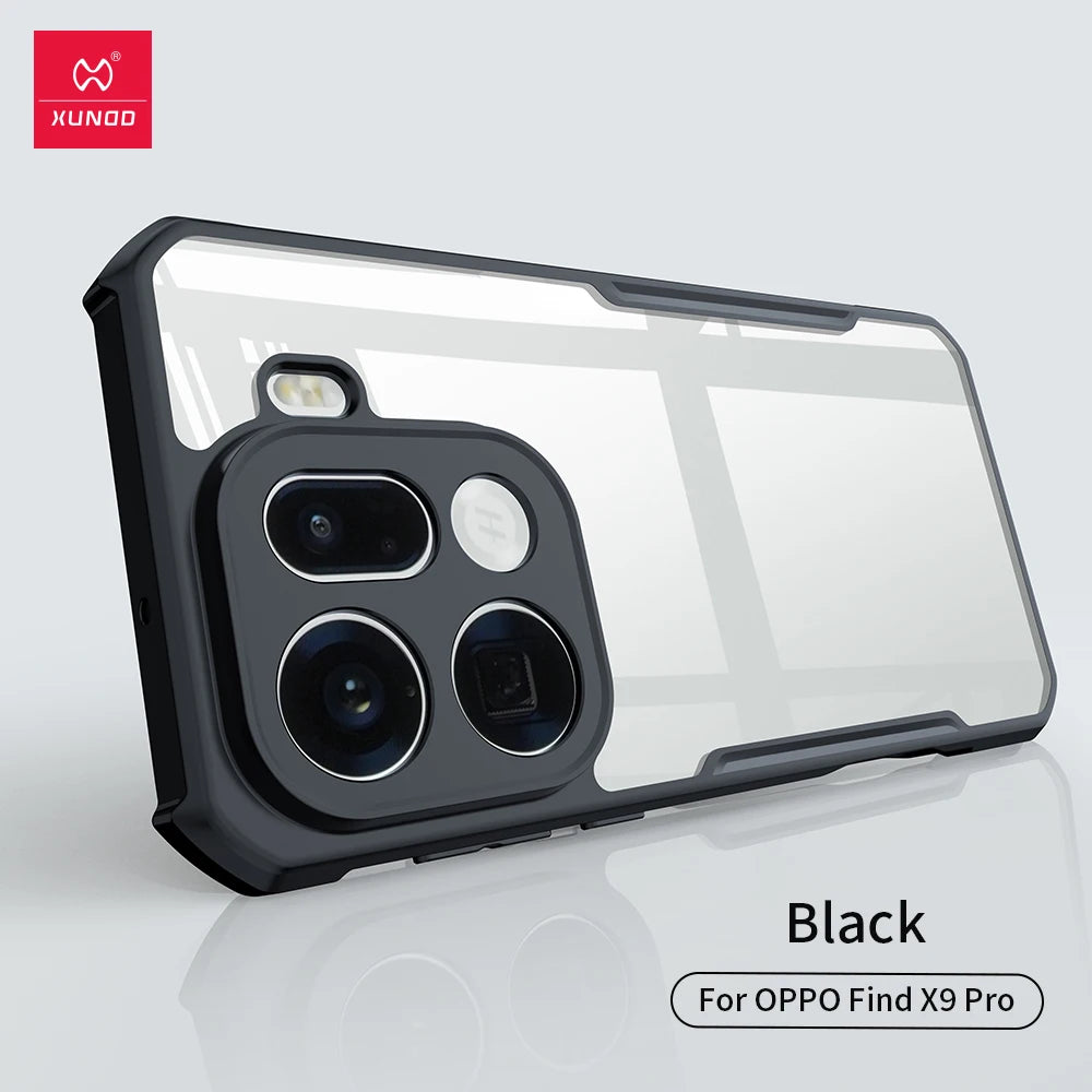Xundd For Oppo Find X9 Ultra Case Airbags Shockproof PC&TPU Matte Transparent Bumper Anti-Drop Phone Cover  For Find X9 Ultra