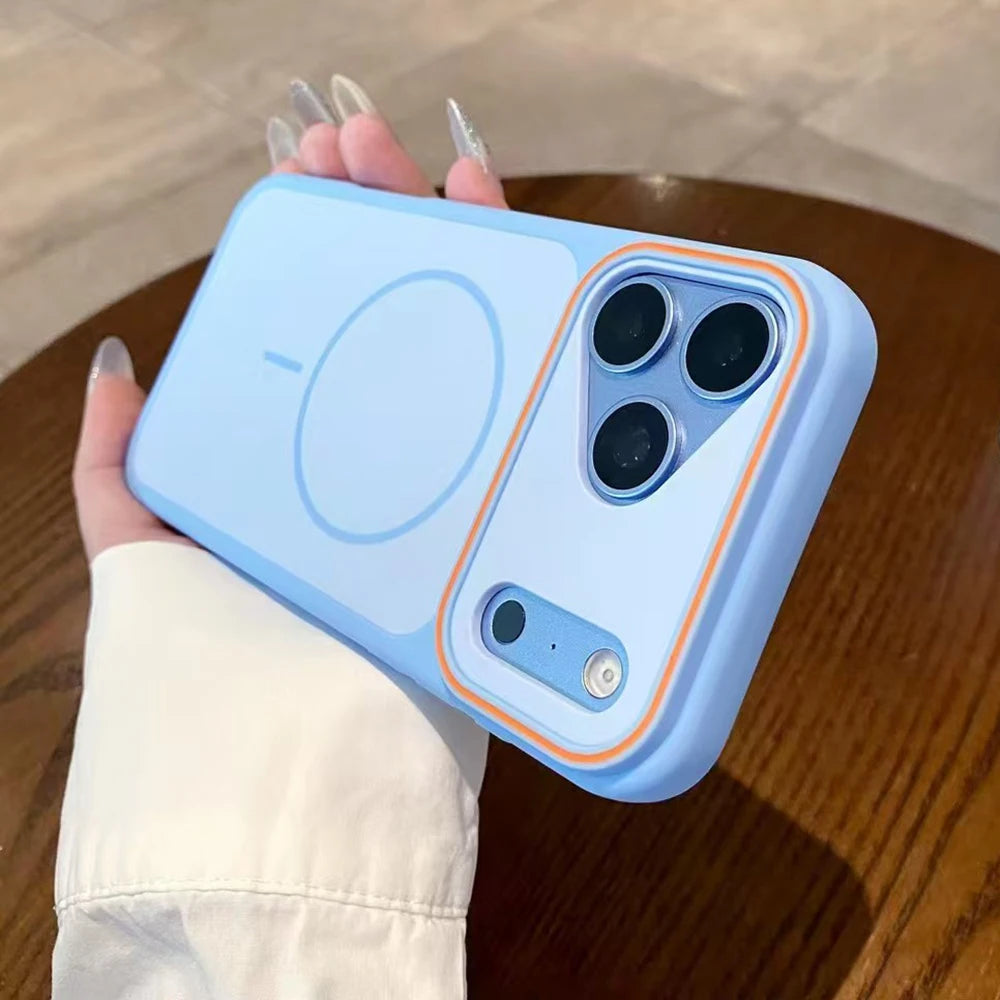 Luxury Color Collision Silicone Phone Case For iPhone 18 Pro Max 16 15 14 13 12 17 Pro Max 18 Pro For Magsafe Shockproof Cover