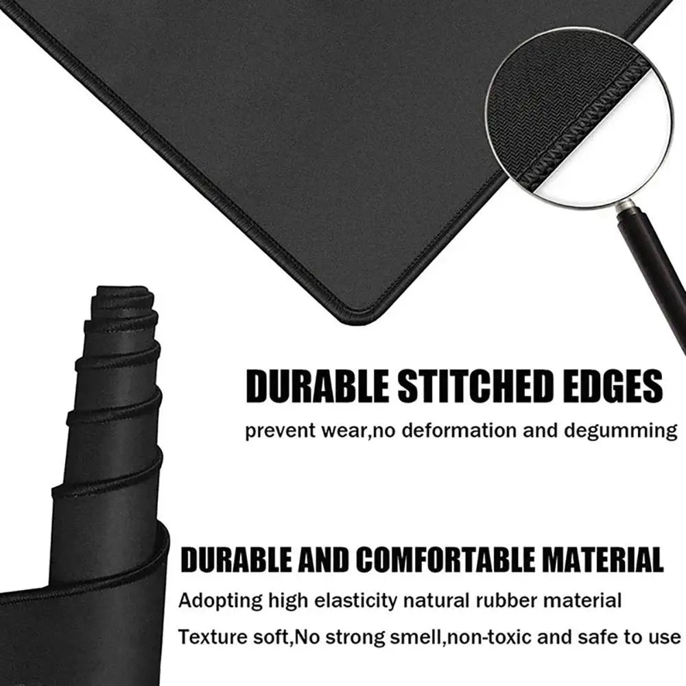 Black Waves Large Gaming Mouse Pad Computer Keyboard Desk Pad XXL with Rubber Non-Slip Stitched Edge for Friends Boyfriend