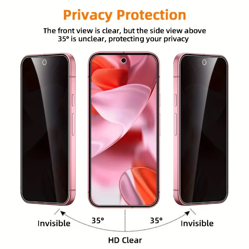 2Pcs Anti Peeping Tempered Glass Screen Protectors For Google Pixel 9 Pro XL 8 8a 7 7a 6 6a Pro 5a 4 XL Protective Glass