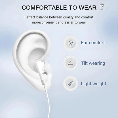 In-Ear Wired Earphones For Apple iPad iPhone 15 11 12 13 14 16 17 Pro Max TypeC Headphones Laptops Tablet 3.5mm Earphones