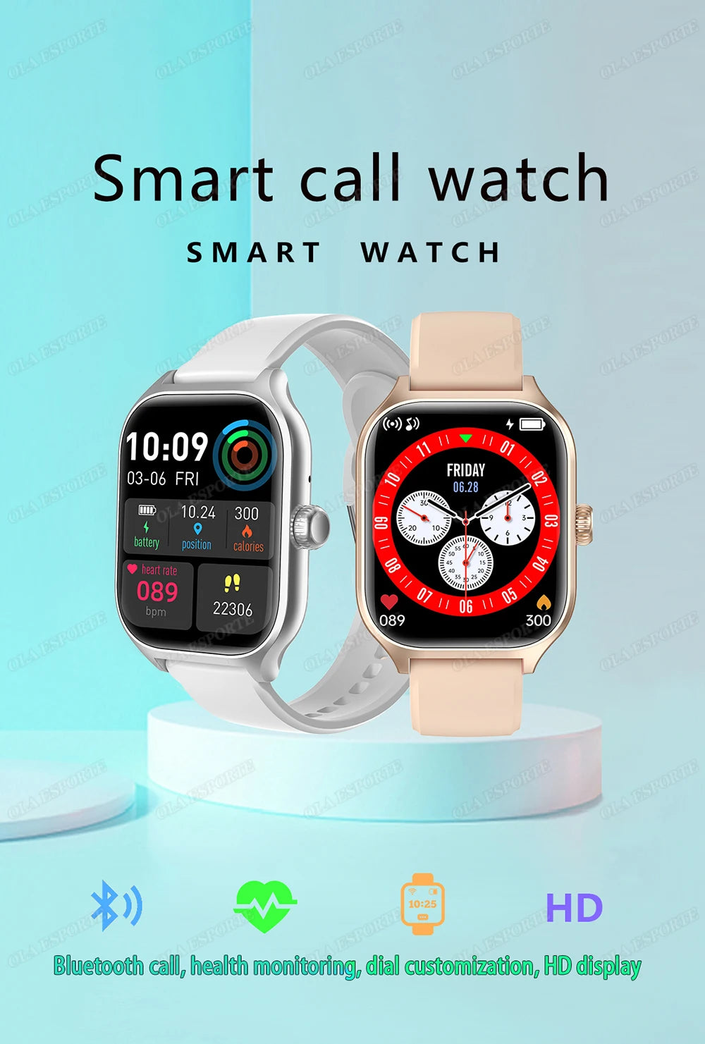 Smart Watch For Android IOS Watches 2.01inch HD Display Bluetooth Call Message Alert Music Sports Smartwatch Men Women Gift Ht30