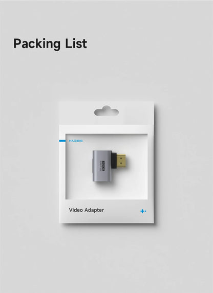 Hagibis HDMI to HDMI Adapter Right Angle 90 Degree Male to Female HDMI 2.1 Coupler  Cable Extender Connector Conventer L-Shaped