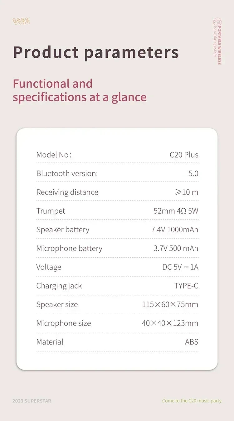 Karaoke Portable Wireless Bluetooth Speaker With Microphone Machine Radio FM Caixa De Som Mini Sound Box Music Small Column Mp3
