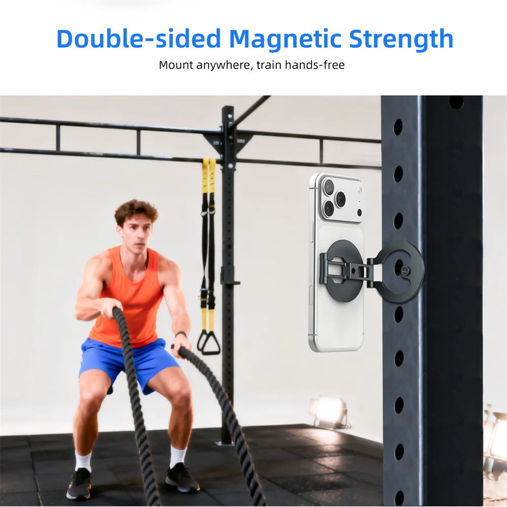 NEW Dual Side Magnetic Phone Holder with 1/4" Screw Tripod Mount Desk GYM Mount For iPhone Android MagSafe Slim Phone Stand