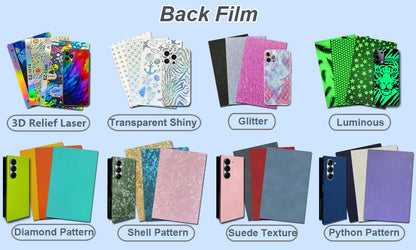 FONLYU 50pc 3D Embossed Back Skin Sticker Protective Film Rear Decorative Sheet For Mobile Phone Hydrogel Film Cutting Machine
