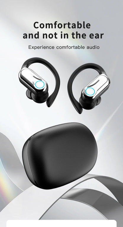 TWS Bluetooth Earphones With Microphones Sport Ear Hook LED Display Wireless Headphones HiFi Stereo Earbuds Waterproof Headsets