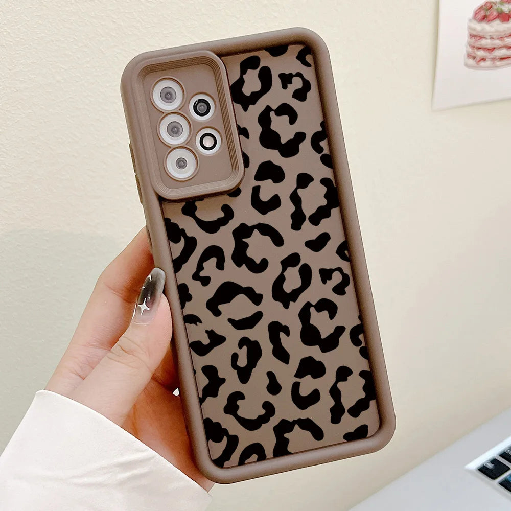Leopard Pattern Case For Samsung Galaxy S25 Ultra Case Samsung S26 Ultra S24 FE S25 Plus S23 S22 S21 S20 FE A73 5G Cases Cover