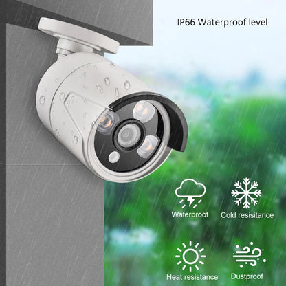 AZISHN 2.8mm Wide Angle 8MP 4K IP Camera Outdoor Face Detect Audio H.265 Bullet CCTV Home 5MP 4MP POE Human AI Security Camera