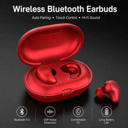 TWS earbuds Mini Invisible Hi-Fi Wireless Earphones, 10mm Driver, DSP Noise Reduction, 56H Long Battery Life, Touch Control