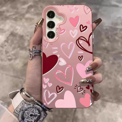Modern Romance Hearts Phone Case For Samsung Galaxy S26 S25 S24 S23 S22 Ultra Plus A56 A55 A54 A53 A36 A35 IMD Shockproof Cover