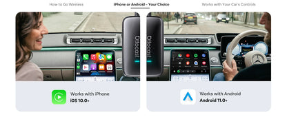 OTTOCAST Play2Video Ultra Carplay Ai Box Wireless Android Auto Adapter Built in Youtube Netflix For VW Benz Ford 99% of Cars