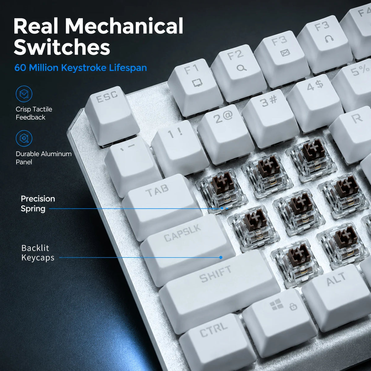 AULA F3087 Pro/F3087 Mechanical Keyboard 75% Layout Backlight Wired Full Key No Punch for Office E-Sport Gaming Keyboard